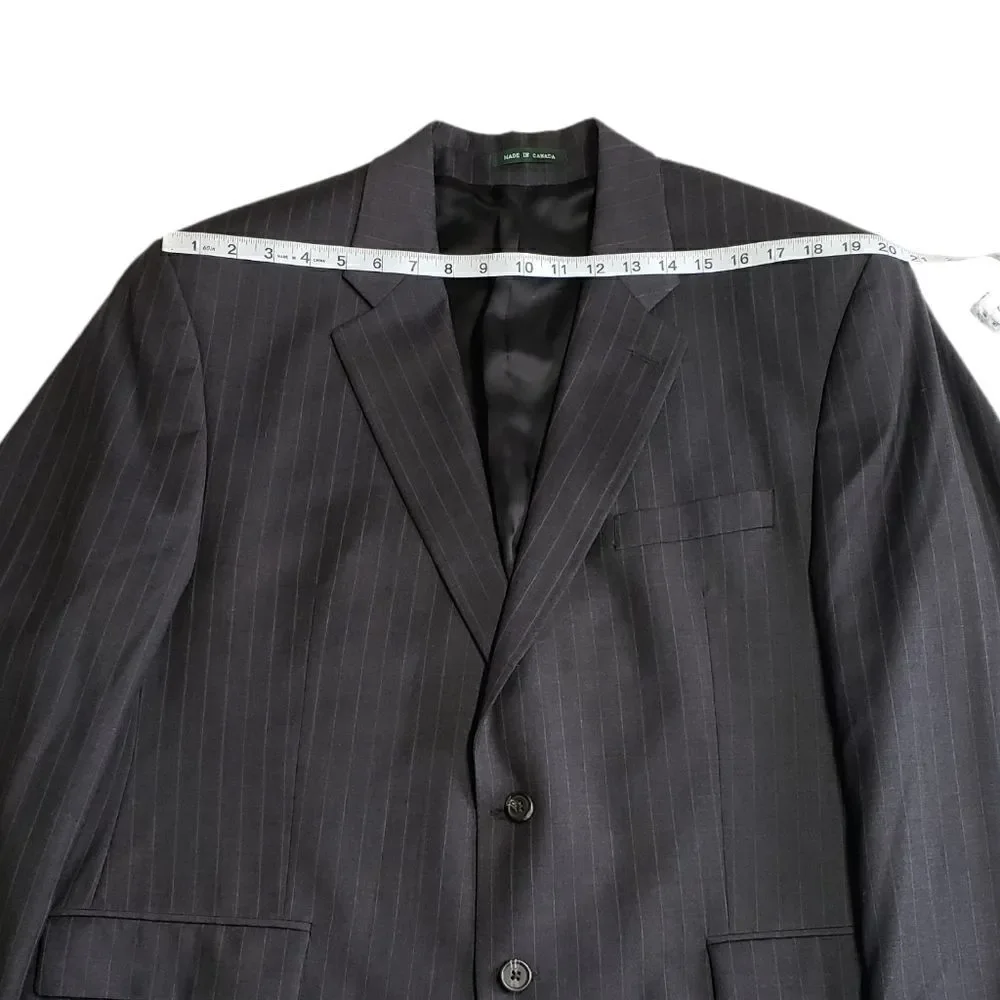 Lauren Ralph Lauren Gray Pinstriped Suit Jacket Sz 46R